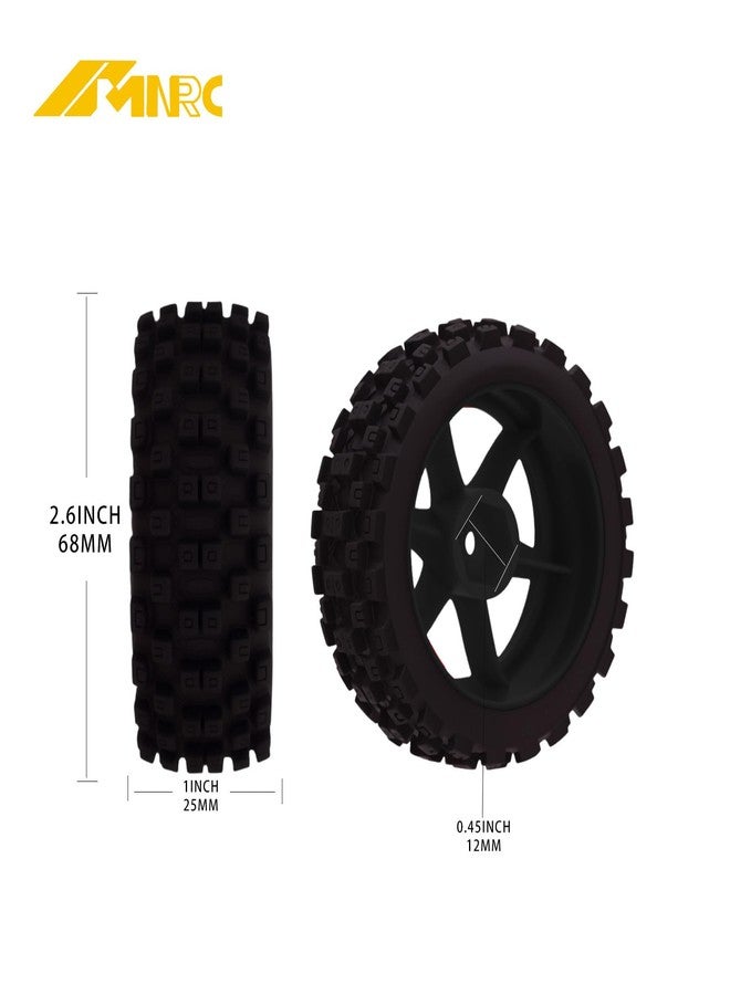 NMNRC Hexagonal Style Pre Glued Wheel and Tires Plastic Rim Rubber for 1/18 Typhon Grom 223S Series Upgrades Part Black - Image 5
